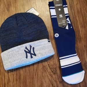 Yankees knit cap and socks